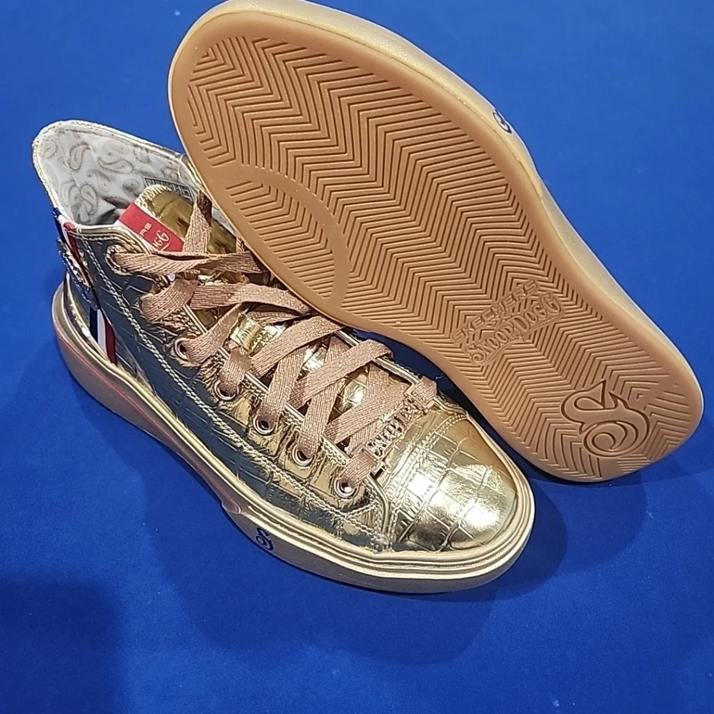 Skechers x Snoop Dogg (MENS 7 / W 8) Gold Medal Sneakers 2024 Collab Metallic - Picture 9 of 10